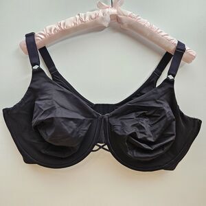 Vanity Fair 76571 Radiant Back Smoothing Bra Unlined Underwire Womens 44DD Black